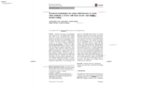 Treatment technologies for urban solid biowaste to create value products: a review with focus on low- and middleincome settings